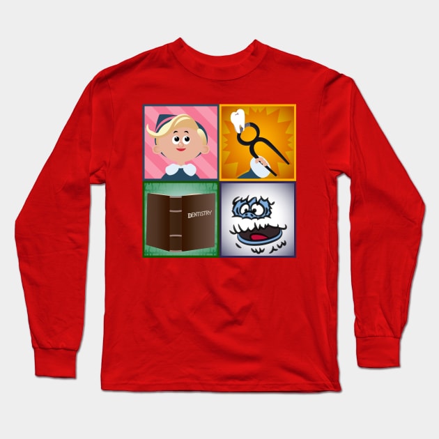 Rudolph - Hermey Squares Long Sleeve T-Shirt by JPenfieldDesigns